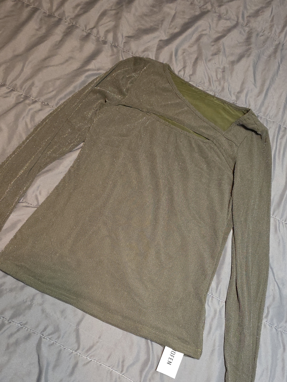 Olive Green Long Sleeve Knit Top
